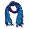 2pcs Sky Blue Dyed Crinkle Scarf, Vacation, Daily Life, Evening Party, Office Appropriate Subtlety For Women Men, For Casual Outfits