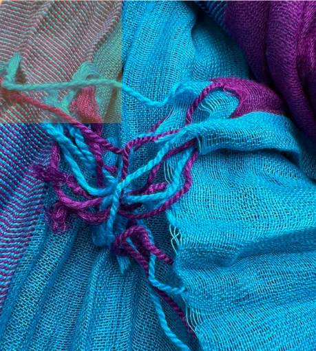 2pcs Sky Blue Dyed Crinkle Scarf, Vacation, Daily Life, Evening Party, Office Appropriate Subtlety For Women Men, For Casual Outfits